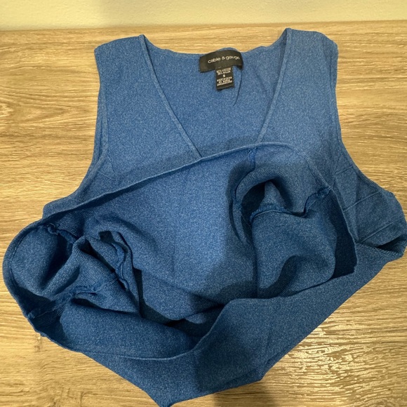 Cable & Gauge Blue V-Neck Tank Top Size S - Picture 13 of 14